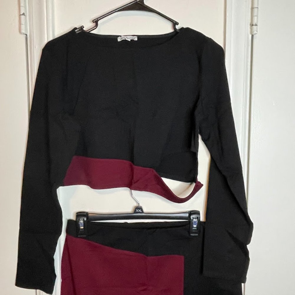 Crop Top and Midi Skirt Set XL